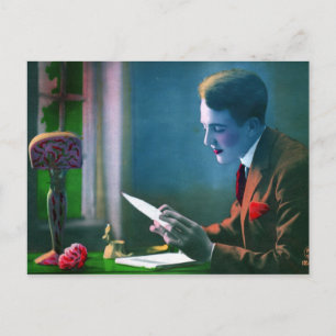 Cartão Postal Letra Romântica Escritora