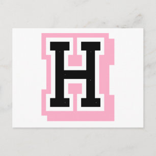 Cartão Postal letra rosa preta H