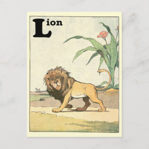 Cartão Postal Letra Slion-Lion Sépia