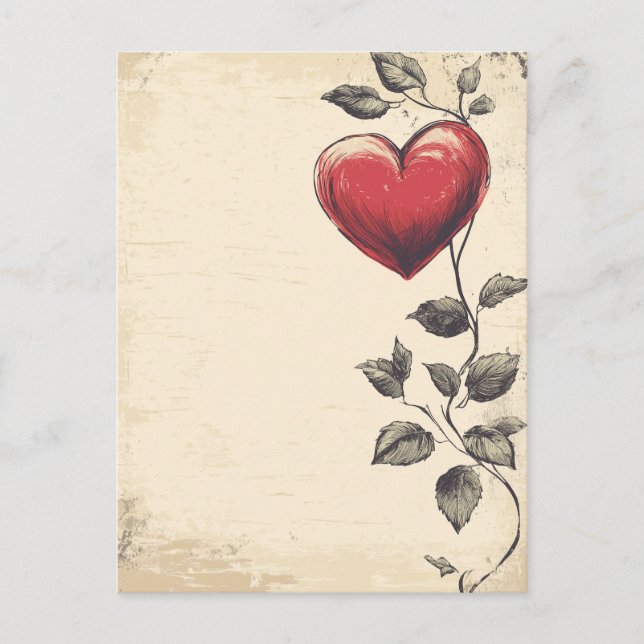 Cartão Postal Letra Vintage Love (Frente)