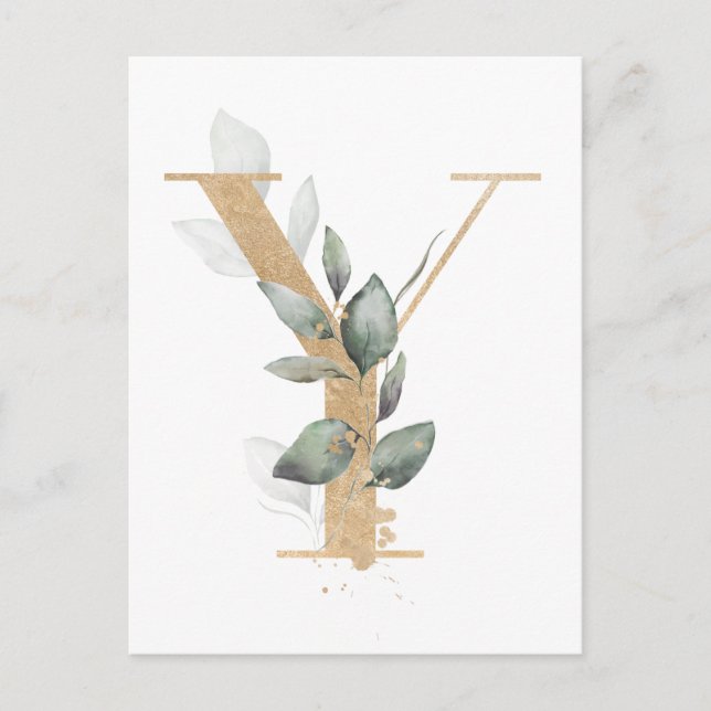 Cartão Postal Letra Y Monograma (Frente)