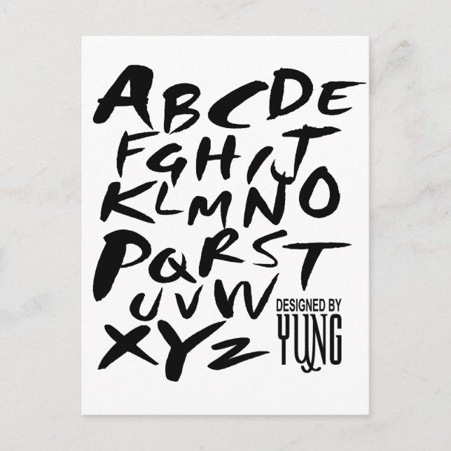 Cartão Postal Letras alfabéticas de A a Z (Frente)