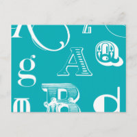 Letras Decorativas em Fundo Azul