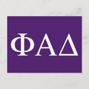 Cartão Postal Letras Gregas Phi Alpha Delta