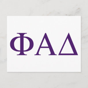 Cartão Postal Letras Gregas Phi Alpha Delta