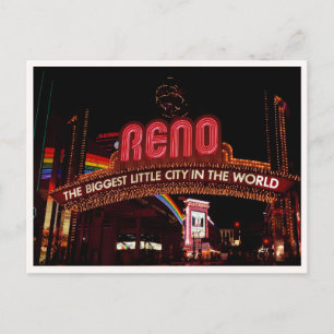 Cartão Postal Letreiro Neon de Reno Nevada Maior Pequena Cidade
