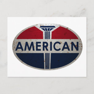 Cartão Postal Letreiro vintage de posto de gasolina americano ve