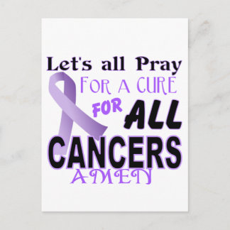 Cartão Postal Let's All Pray For a Cure Cancer Awareness Apparel