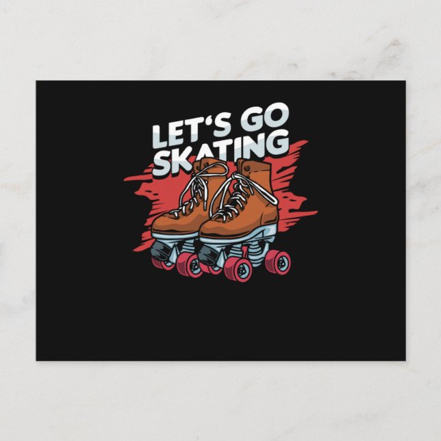 Cartão Postal Lets Go Skating Inline Skater Roller Skates Gift (Frente)