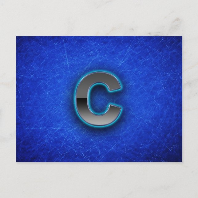 Cartão Postal Letter C - neon blue edition (Frente)