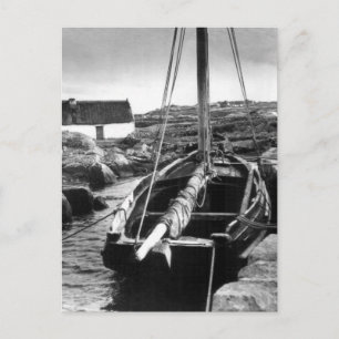 Cartão Postal Lettermore Galway Irlanda Barco de pesca antigo