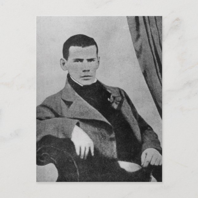 Cartão Postal lev Nikolaevich Tolstoy como estudante (Frente)