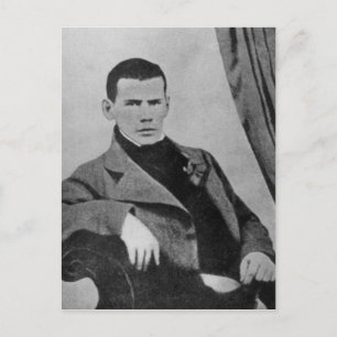 Cartão Postal lev Nikolaevich Tolstoy como estudante