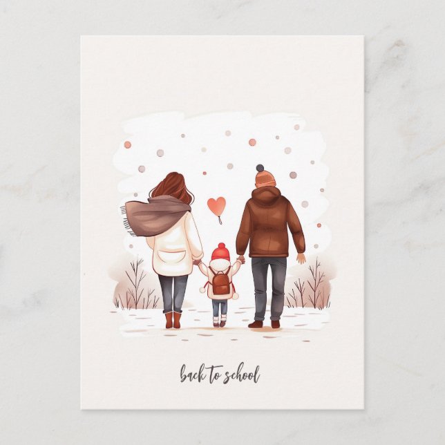 Cartão Postal Levando o garoto para a escola (Frente)