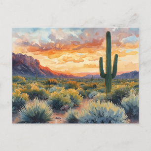Cartão Postal Levantamento do Deserto do Sudoeste com Saguaro Ca