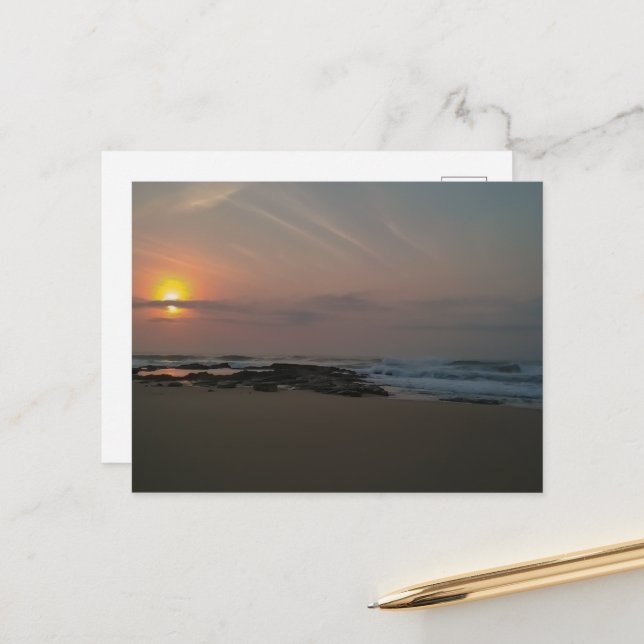 Cartão Postal Levantamento do sol sobre uma piscina à beira-mar (Frente/Verso In Situ)