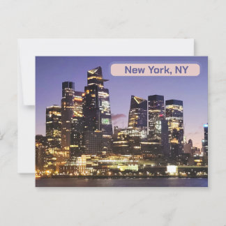 Cartão Postal Levante do sol sobre Manhattan a partir do rio Hud