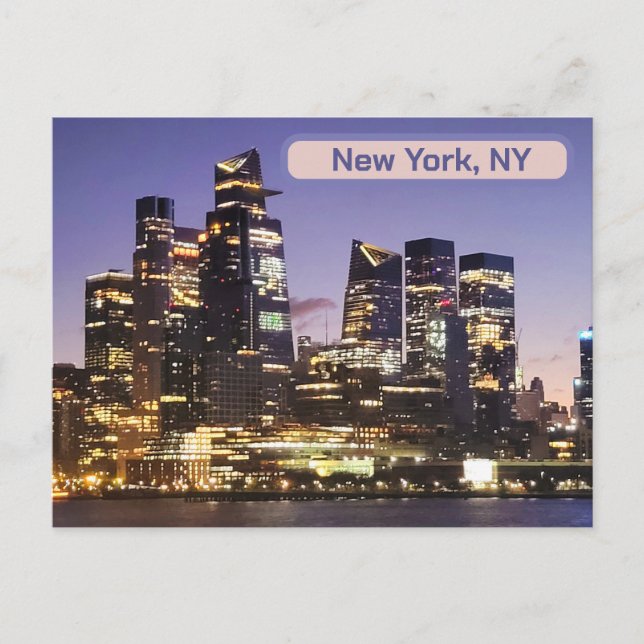 Cartão Postal Levante do sol sobre Manhattan a partir do rio Hud (Frente)