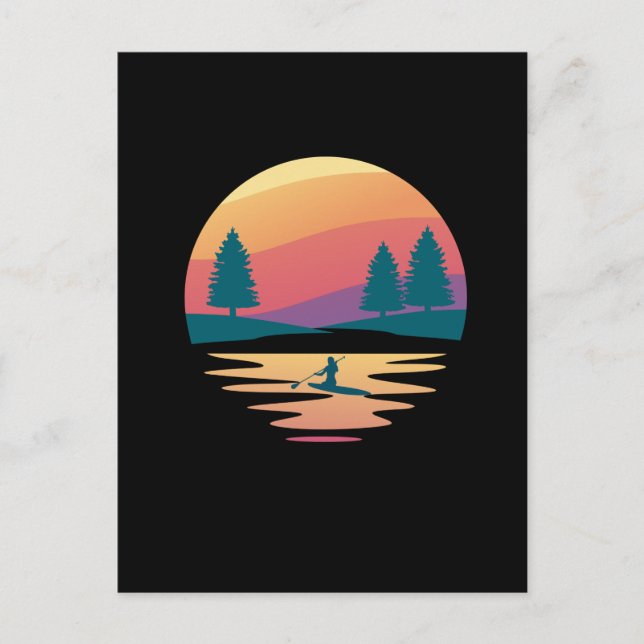 Cartão Postal Levante-se remando o lago de montanha do Conselho  (Frente)