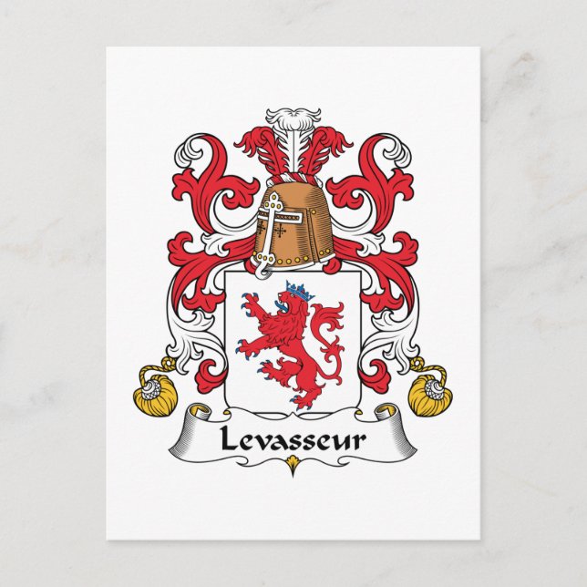 Cartão Postal Levasseur Family Crest (Frente)