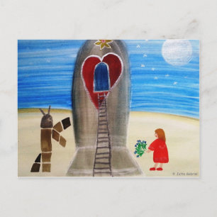 Cartão Postal ...Leve-me à Lua...arte por Jutta Gabriel...