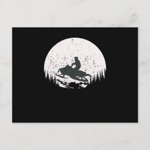 Cartão Postal Leve Pela Design Moon Snowmobile
