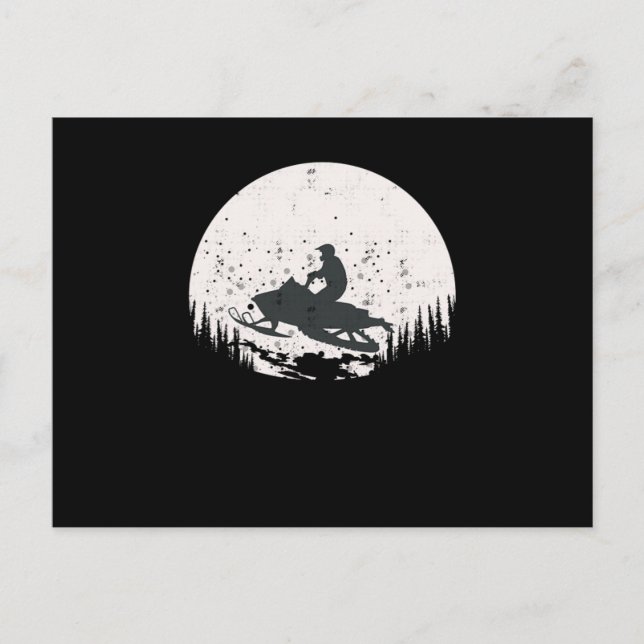Cartão Postal Leve Pela Design Moon Snowmobile (Frente)