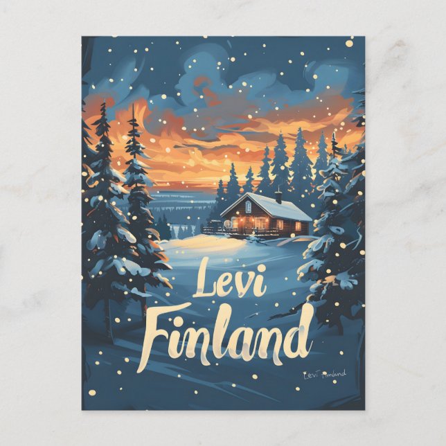 Cartão Postal Levi Finland Vintage Art (Frente)