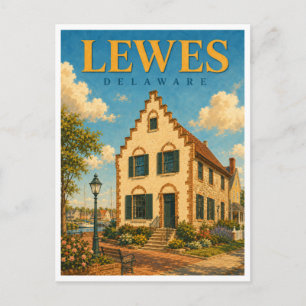 Cartão Postal Lewes Delaware Zwaanendael Museum GeoSaga