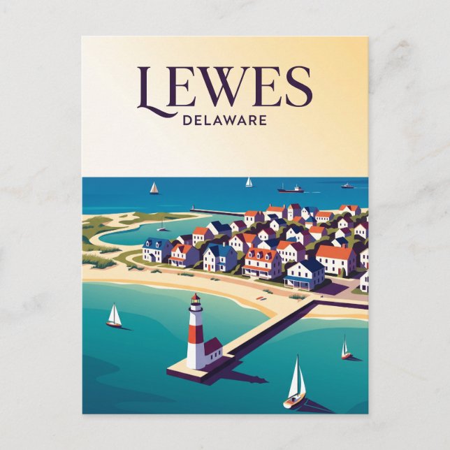 Cartão Postal Lewes EUA (Frente)