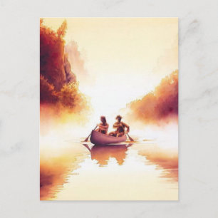 Cartão Postal "Lewis and Clark" River Scene Watercolor