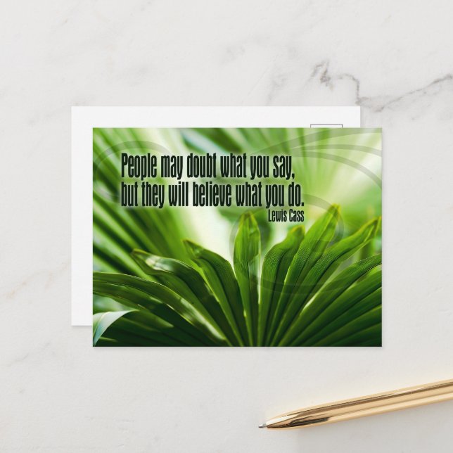 Cartão Postal Lewis Cass Inspirational Cote "Dúvida" (Frente/Verso In Situ)