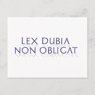 Cartão Postal lex dubia non obrigat