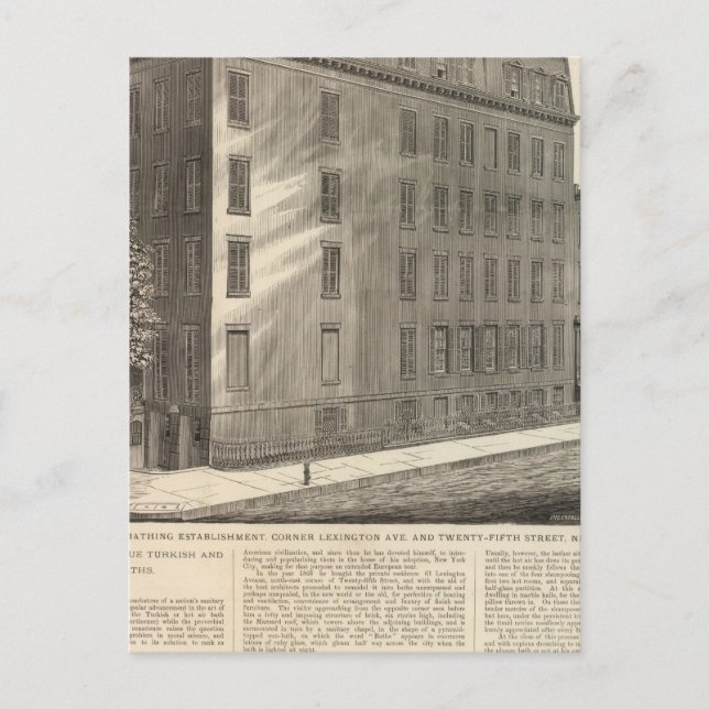 Cartão Postal Lexington Avenue Turco e Banheiras Romanas (Frente)
