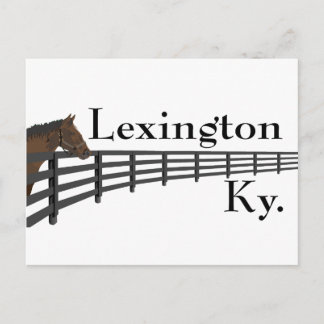 Cartão Postal Lexington Kentucky Horse and Fence