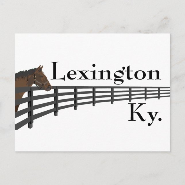 Cartão Postal Lexington Kentucky Horse and Fence (Frente)