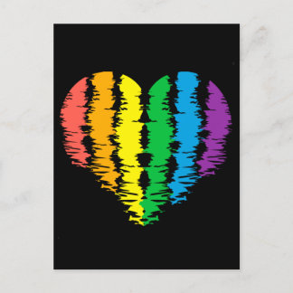 Cartão Postal LGBT+orgulho. Arco-íris do coração.