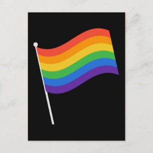 Cartão Postal LGBT+orgulho. Sinalizador arco-íris