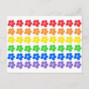 Cartão Postal LGBT Rainbow Flores Orgulho gay Liberdade e Iguald