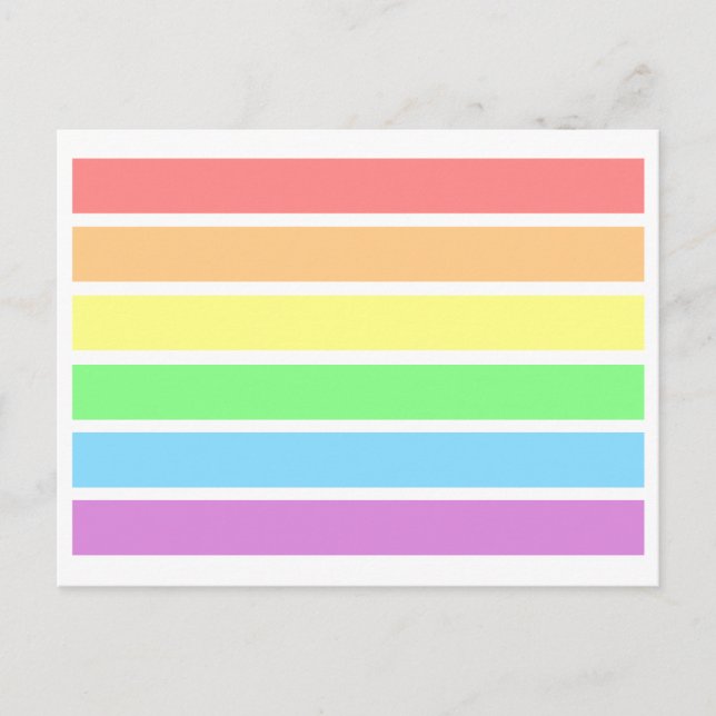 Cartão postal LGBT Soft Light Pastel Gay Pride Arc (Frente)