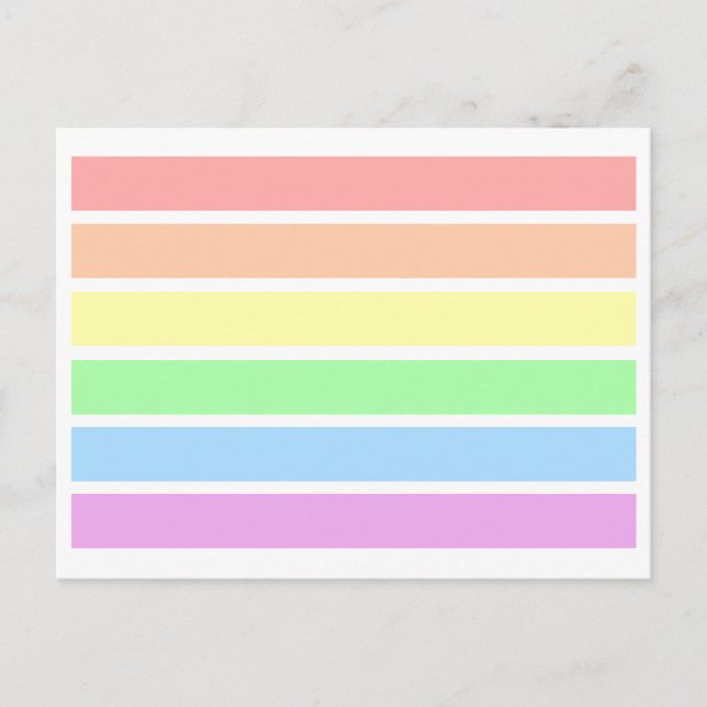 Cartão postal LGBT Soft Light Pastel Gay Pride Arc (Frente)