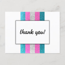 Cartão Postal LGBTQ Transchic Modern White Wedn Glitter