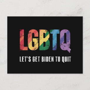 Cartão Postal LGBTQ Vamos Fazer Biden Deixar Orgulho Gay em Paz 
