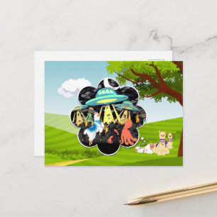 Cartão Postal Lhama Engraçada vs Lula do Mal Batalha Espacial Ép