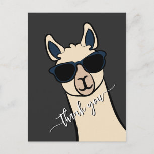 Cartão Postal Lhama engraçado legal com óculos de sol Alpaca Obr