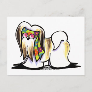 Cartão Postal Lhasa Apso Hippie