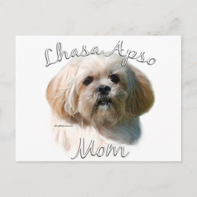 Cartão Postal Lhasa Apso Mãe 2 (Frente)