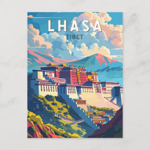 Cartão Postal Lhasa Viagem Arte Vintage Tibete