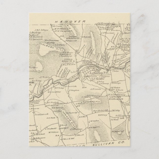 Cartão Postal Líbano, Grafton Co (Frente)