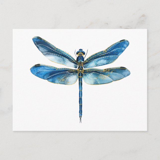 Cartão Postal Libélula azul (Frente)